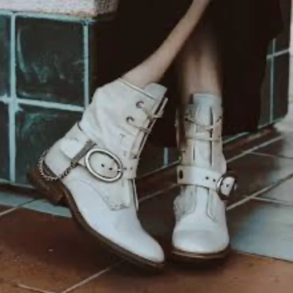 A.S.98 Faust Off-White Lace-Up Moto Leather Boots 
Size 37EU Women - Picture 16 of 16